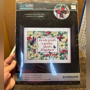Zweigart Artiste HE WHO PLANTS A GARDEN Cross Stitch Kit Kooler Design - NIB